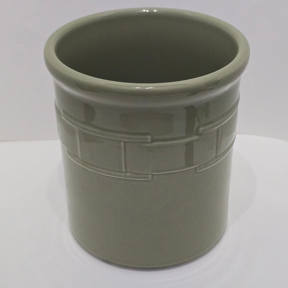 Longaberger Pottery Woven Traditions Sage 2 Quart Utensil Crock